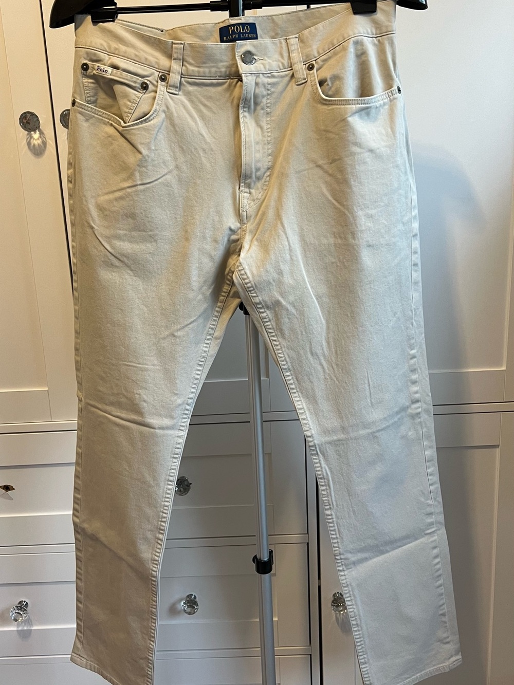 Polo by Ralph Lauren Men's Cream Slimi Straight chinos